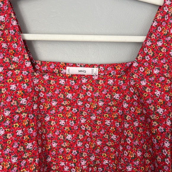 Mango square neck peplum blouse in vintage floral print - Picture 6 of 8